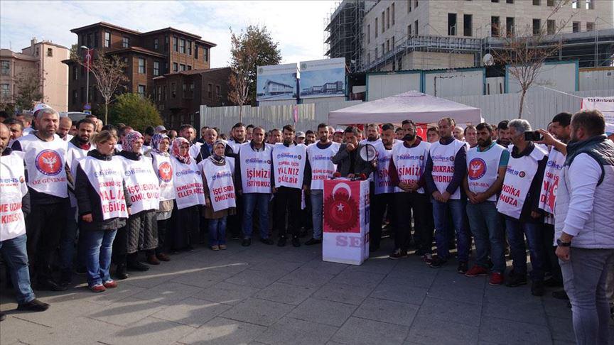 تواصل احتجاجات العمال المفصولين من بلدية إسطنبول