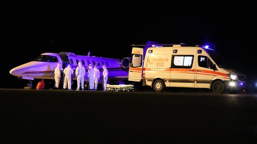 طائرة إسعاف تقل تركيين اثنين من روسيا مصابين بكورونا