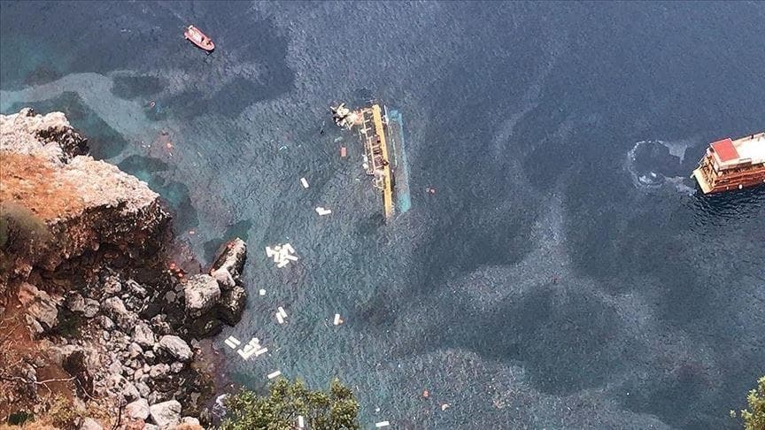 غرق قارب سياحي في ولاية أنطاليا جنوب تركيا