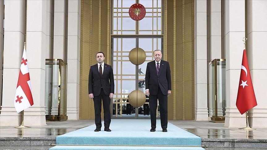 أردوغان يستقبل رئيس وزراء جورجيا في المجمع الرئاسي بأنقرة