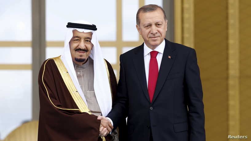 تهنئة وبحث علاقات البلدين.. اتصال هاتفي بين أردوغان والملك سلمان