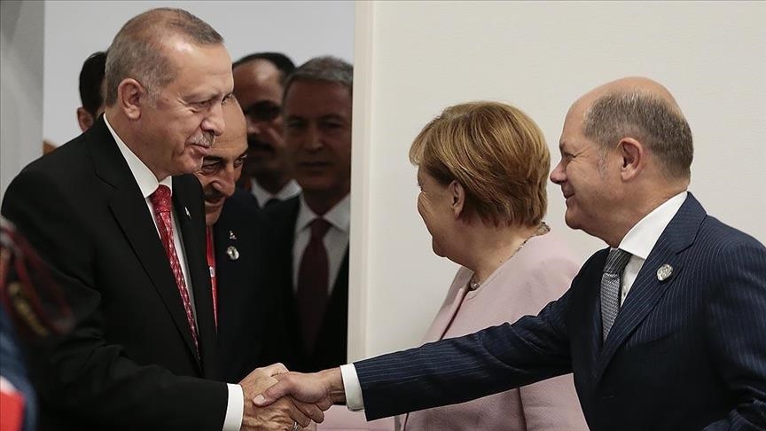 أردوغان والمستشار الألماني يبحثان العلاقات الثنائية وقضايا دولية